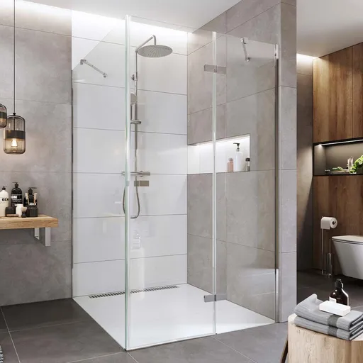 Mereo Sprchovací kút, Novea, obdĺžnik, pántový, 100x120 cm, chróm ALU, sklo Číre, dvere pravé a pevný diel CK10317ZP