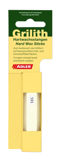 GRILITH HARTWACHSSTANGEN - Tvrdé voskový tyčinky na opravu chýb dreva 591 - biela, 1 ks