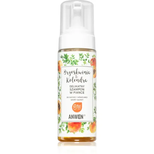 Anwen Peach & Coriander čistiaca pena pre suchú a citlivú pokožku hlavy 170 ml