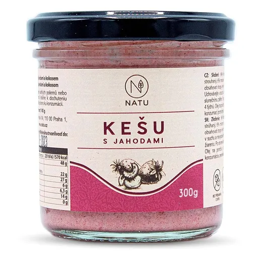 NATU Kešu krém s jahodami 300 g