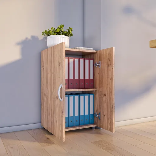 VCM Kancelářská skříň Ulas 2-komorová, dub medový