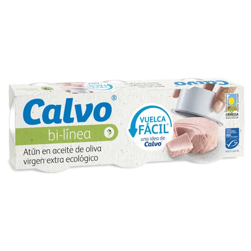 CALVO Tuniak v BIO extra panenskom olivovom oleji 3 x 65 g