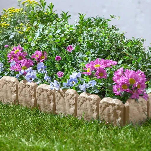 Die moderne Hausfrau Zahradní palisáda - obrubník, světlý kámen, 10 kusů