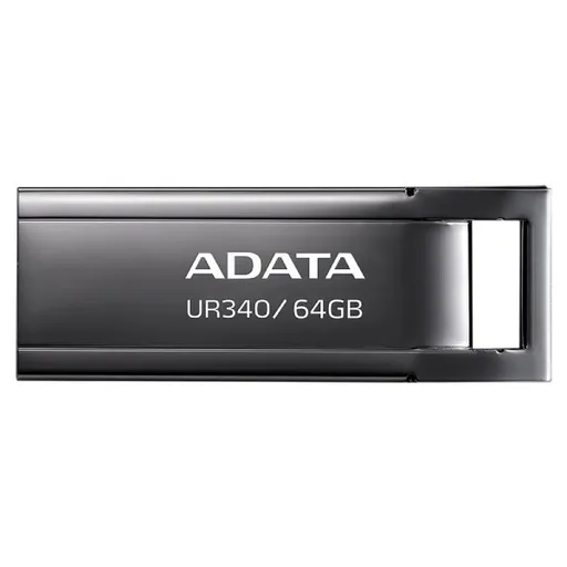 ADATA Flash Disk 64GB UR340, USB 3.2 Dash Drive, kov lesklá čierna
