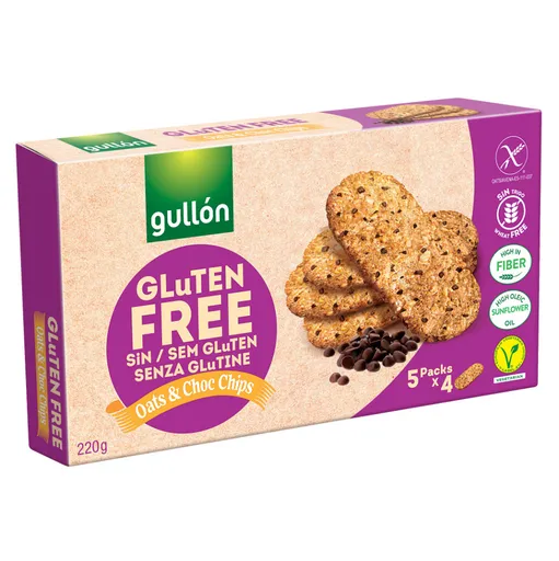 GULLÓN Sušienky bez lepku s kúskami čokolády 220 g