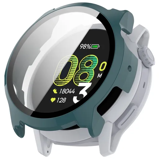 PC FULL COVER Plastový kryt so sklom pre Coros Pace 4 zelený