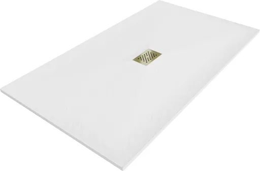 MEXEN/S - Hugo sprchová vanička SMC 160x100, biela, krytka zlatá 42101016-G