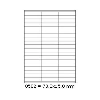 Samolepiace etikety 70 x 15 mm, 57 etikiet, A4, 100 listov