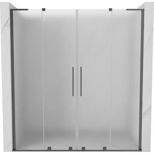 MEXEN/S - Velar L Duo posuvné sprchové dvere 200, dekor, grafit metal 871-200-003-32-95