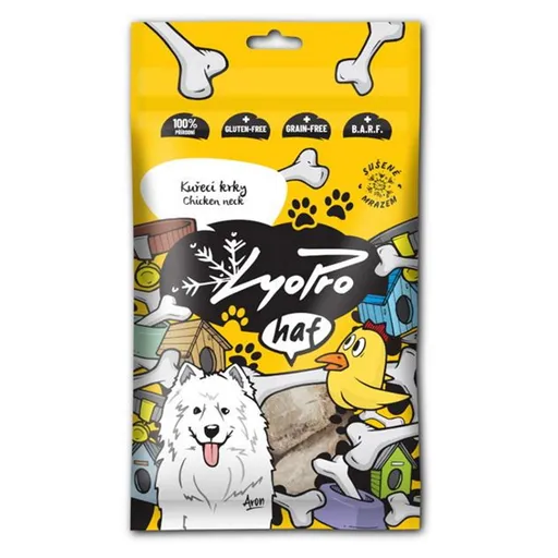 LYOPRO Mrazom sušené kuracie krky pre psov 50 g