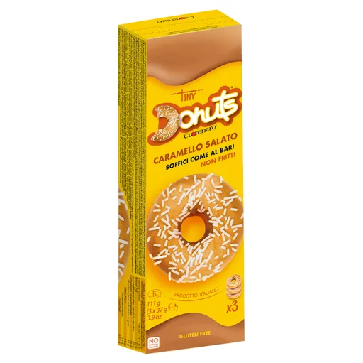 CUORENERO Donuty s polevou slaný karamel bez lepku 3 kusy