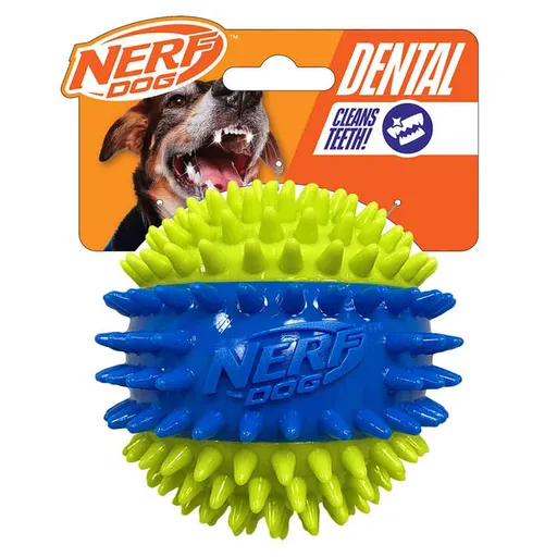 NERF DOG Hračka pre psov pískacia loptička so spikmi v troch častiach 9,5 cm