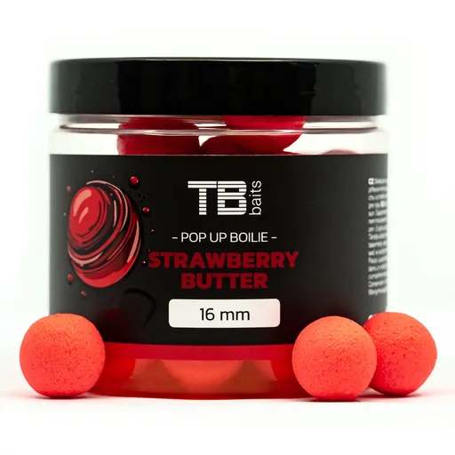 Tb baits plávajúce boilie pop-up strawberry butter + nhdc 65 g-16 mm