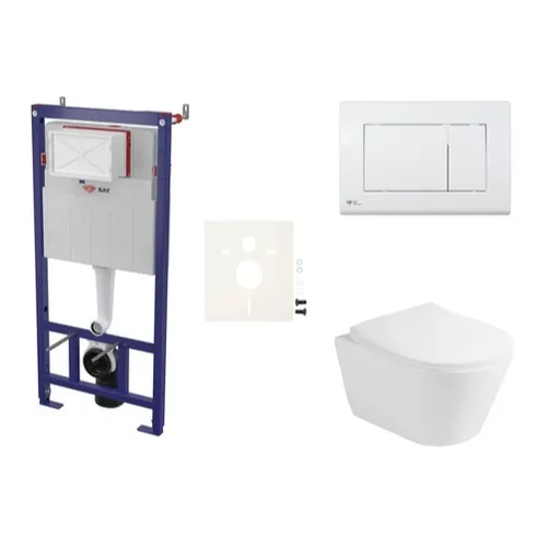Cenovo zvýhodnený závesný WC set SAT do ľahkých stien / predstenová montáž + WC Glacera Ava SIKOSSAVA20K
