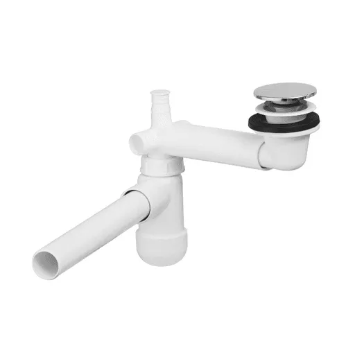 ArtCom Umývadlový sifón PRELOC 400 s výpusťou klik klak Farba: Biela / chróm