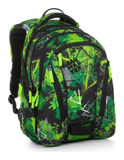 Školský set Bagmaster BAG 23 A Set Green/black/grey