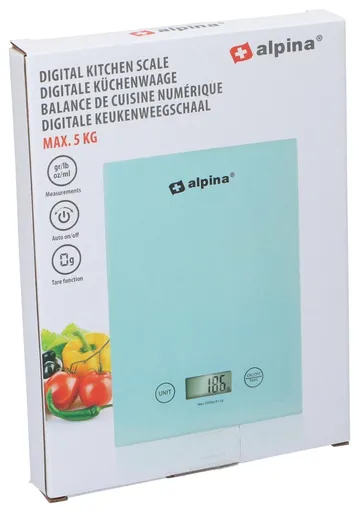 EDCO - Váha kuchynská do 5kg Alpina sklo / umelá hmota