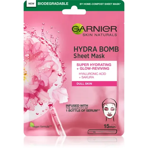 Garnier Skin Naturals Hydra Bomb plátenná maska s rozjasňujúcim účinkom 28 g