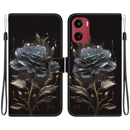 ART Peňaženkový kryt pre Motorola Moto G05 / Moto E15 BLACK ROSE