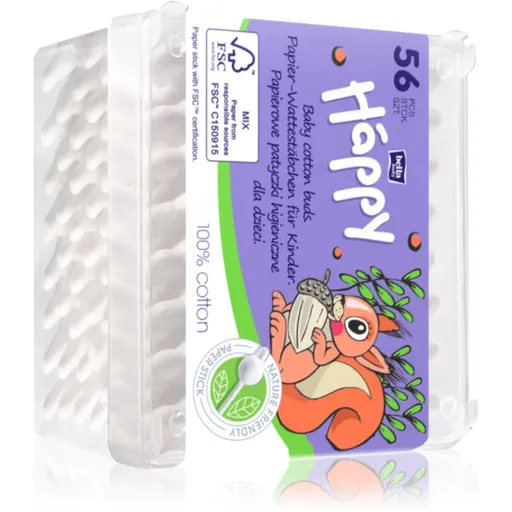 Bella Baby Happy 100% cotton vatové tyčinky 56 ks