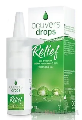 Ocuvers drops Relief očné kvapky s obsahom hyaluronátu sodného 0,21% 10 ml