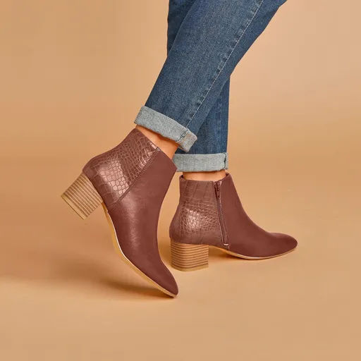 Nízke čižmy z 2 materiálov