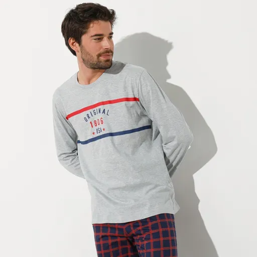 Pyžamové tričko s dlhými rukávmi a potlačou