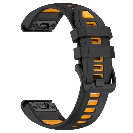 SPORTY QUICK FIT Vymeniteľný silikónový remienok Garmin - šírka 20mm čierny-oranžový