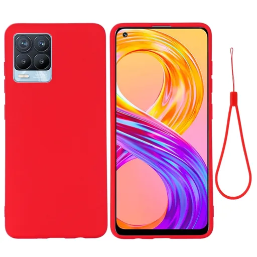 RUBBER Ochranný kryt pre Realme 8 / Realme 8 Pro červený