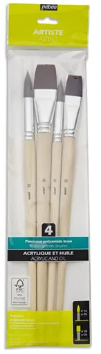 PÉBÉO - Sada štetcov z hnedého polyamidu (4 ks)