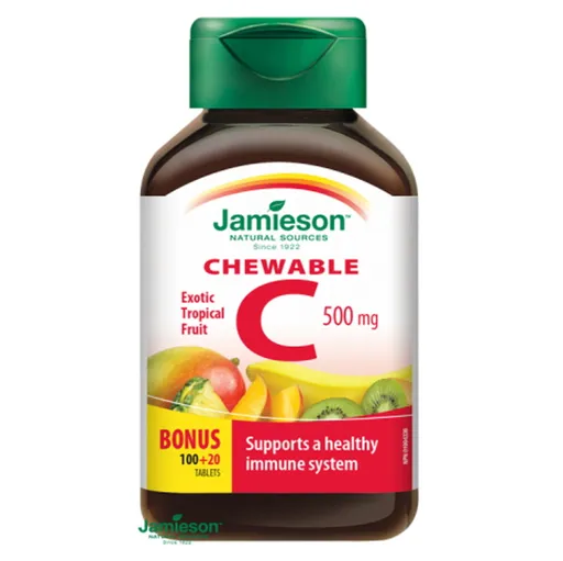 JAMIESON Vitamín C 500 mg tropické ovocie 120 tabliet na cmúľanie