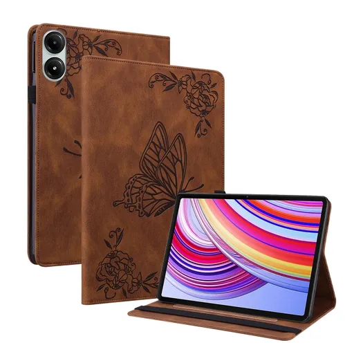 ART BUTTERFLY Zaklápacie puzdro pre Xiaomi Redmi Pad Pro / Pad Pro 5G hnedé