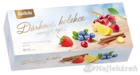 APOTHEKE Darčeková kolekcia prémiové ovocné bylinné a pravé čaje v nálevových vreckách 90ks