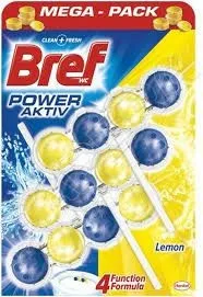 Bref Power Aktív WC záves guličky Lemon 3x50g
