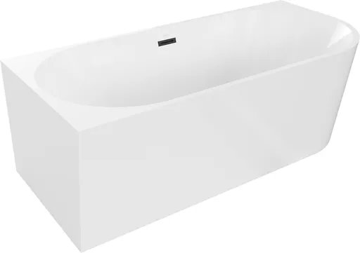MEXEN/S - Mia vaňa voľne stojaca rohová ľavá 160 x 75, biela, sifón a prepad čierna 52691607500L-70