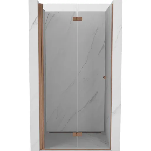 MEXEN - MIST dverná časť zalamovacia 100x200 cm 6mm meď kartáčovaná, číra, ľavé 8A6-100-000-65-00-L