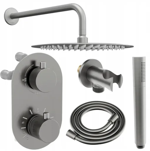 MEXEN/S MEXEN/S - Kai DR70 podomietkový sprchový SET + slim sprcha 30, grafit 77602DR7030-66