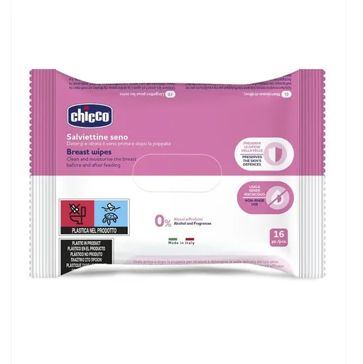 CHICCO Obrúsky čistiace na prsia 16 ks