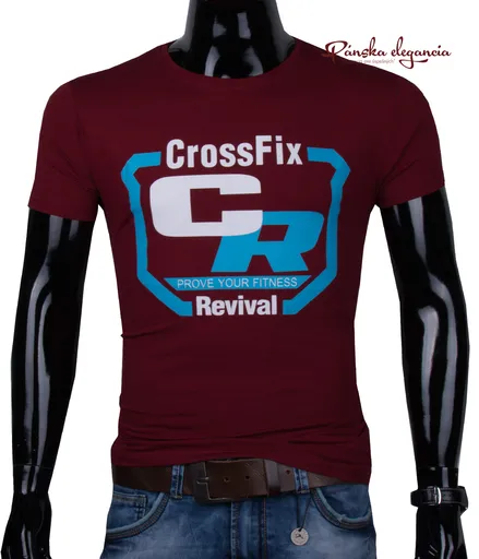 Bordové pánske tričko v trendovom prevedení.
