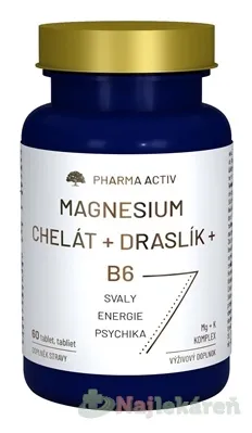 Magnesium Chelát + Draslík + B6 60 tabliet