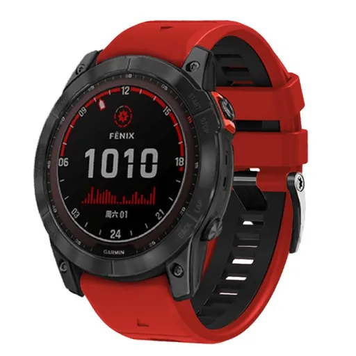SPORTY QUICK FIT Vymeniteľný silikónový remienok Garmin - šírka 22mm RED-BLACK