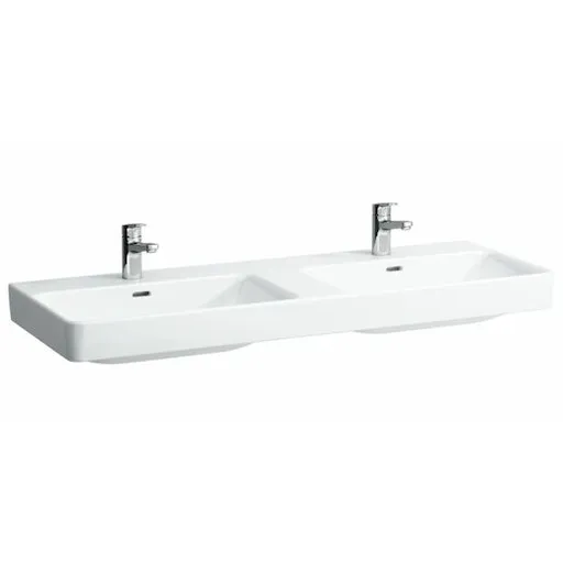 Laufen Pro S dvojumývadlo pre s 130x46 cm dva otvory pre batériu h8149684001041 1496.8.400.104.1
