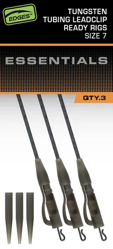 Fox závesky edges tungsten tubing leadclip ready rigs size 7 3 ks