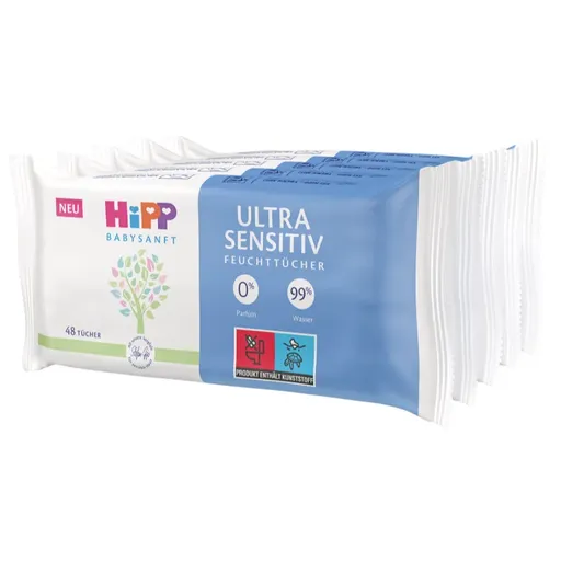 Hipp Babysanft Ultra Sensitive vlhčené obrúsky pre deti 5x48 ks