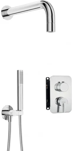 DEANTE DEANTE - Silia chróm, Podomietkový sprchový set, vrátane telesa - s malou sprchovou hlavicou BXYZ0QSM