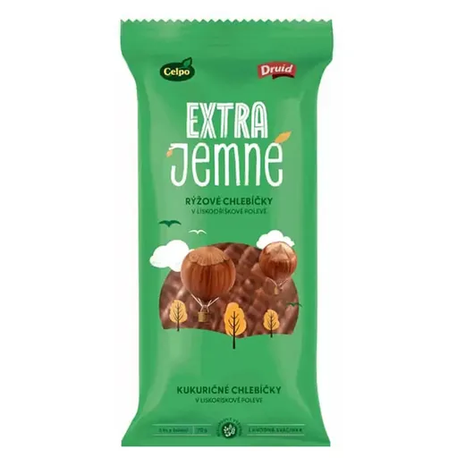 CELPO Extra jemné ryžové chlebíčky s lieskovo orieškovou polevou 70 g