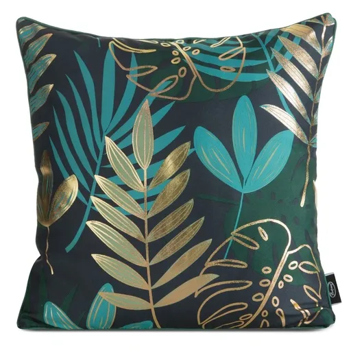 ArtFir Obliečka na vankúš MALTA | tmavozelená/zlatá 45 x 45 cm