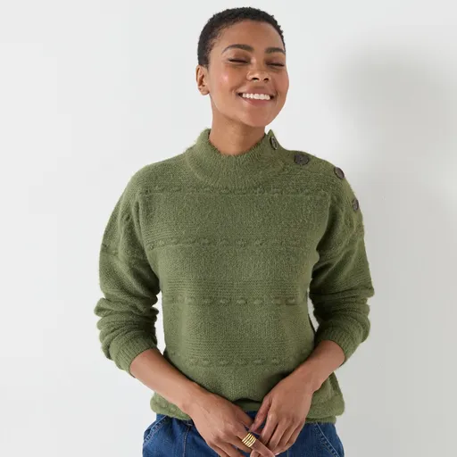 Pulóver so stojačikom z úpletu predĺženým vláknom