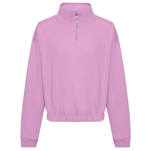 Just Hoods Dámska crop top mikina s krátkym zipsom - Levanduľová | XS