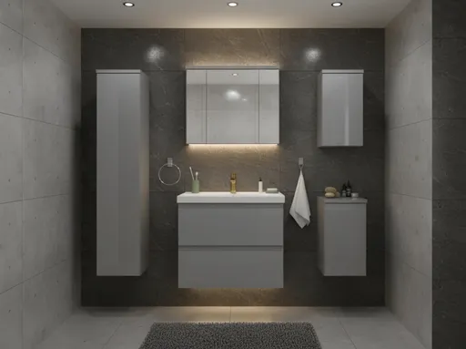 ArtDef Kúpeľňový komplet DIAMENTE 60/1 sivý lesk